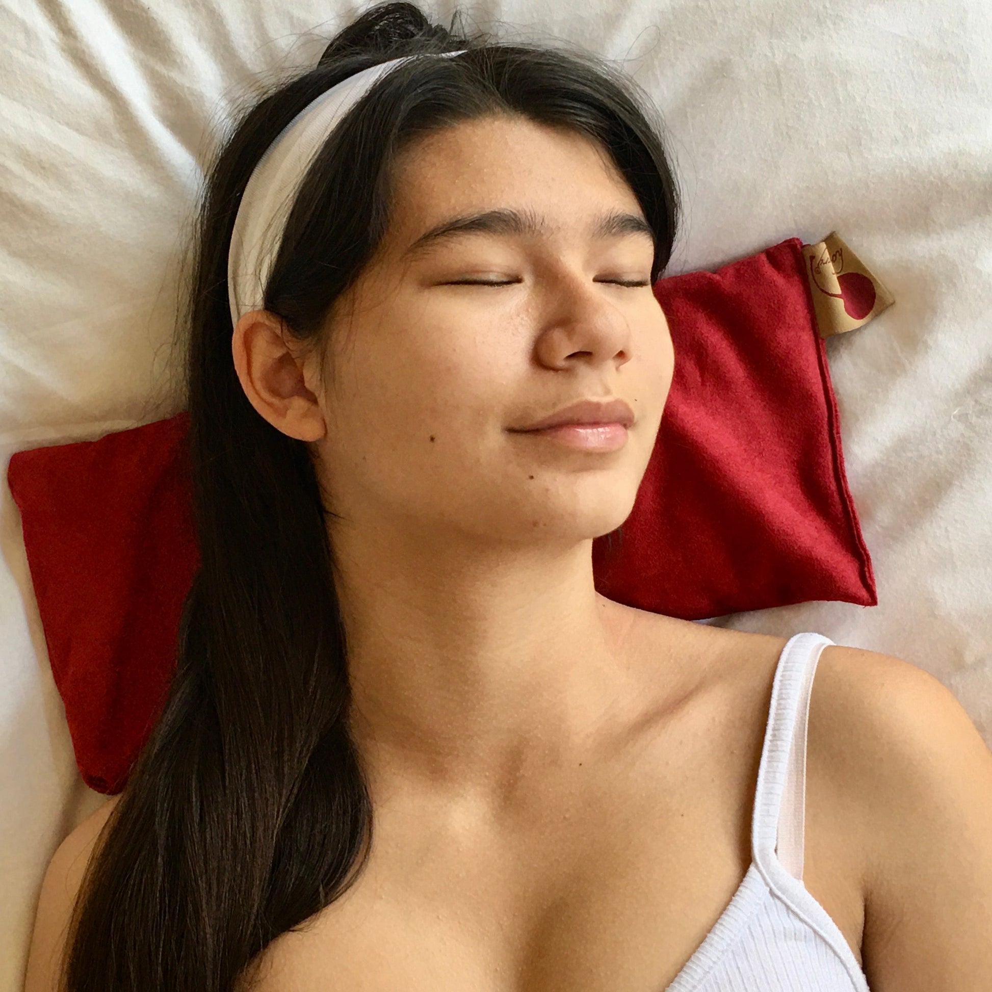 TEEK - Hot Cherry Cervical Neck Pillow Plush Red Ultra-Suede PILLOW TEEK HCP