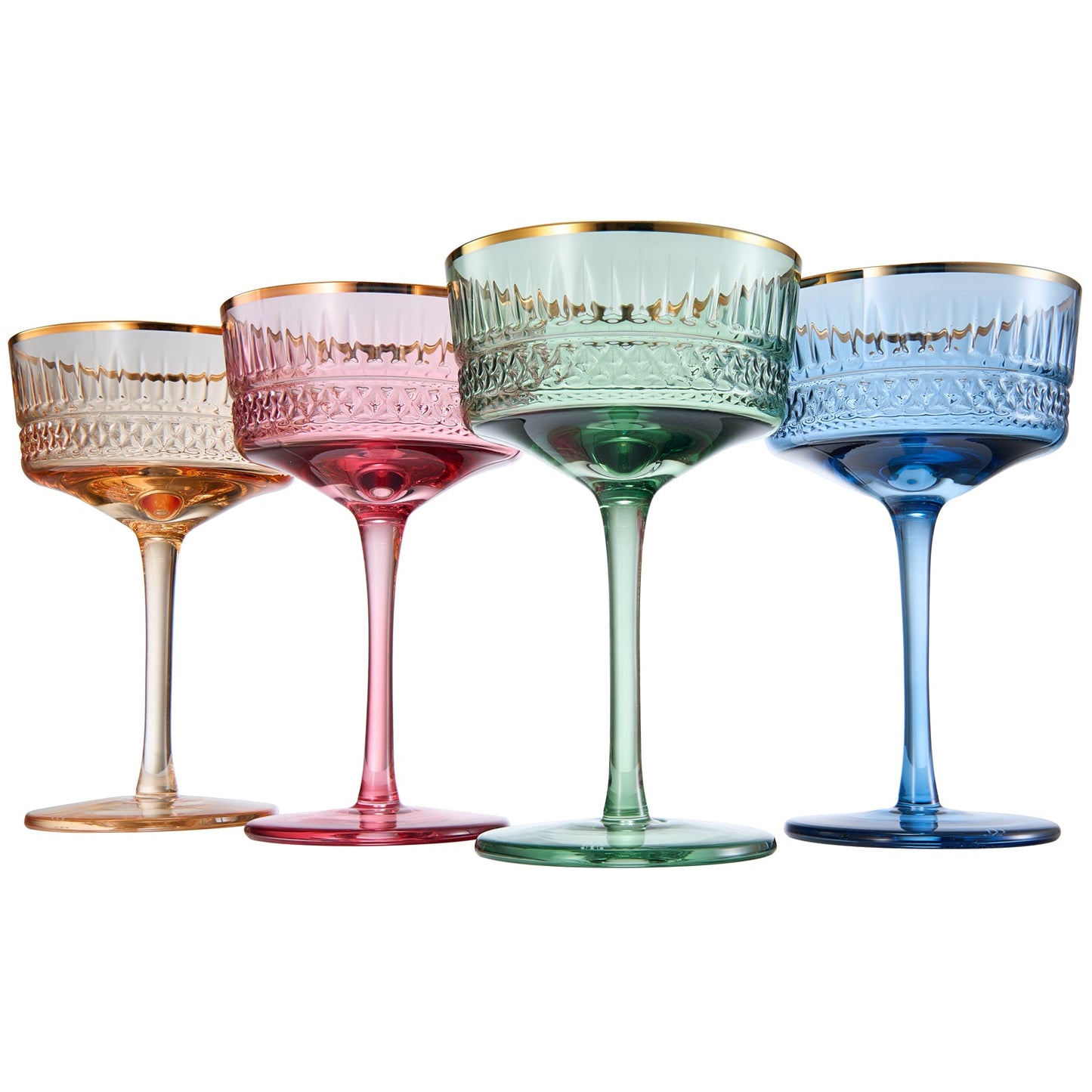 TEEK - Duomo Martini Cocktail Glassware Set HOME DECOR TEEK KS Crystal Coupe Gold Rim