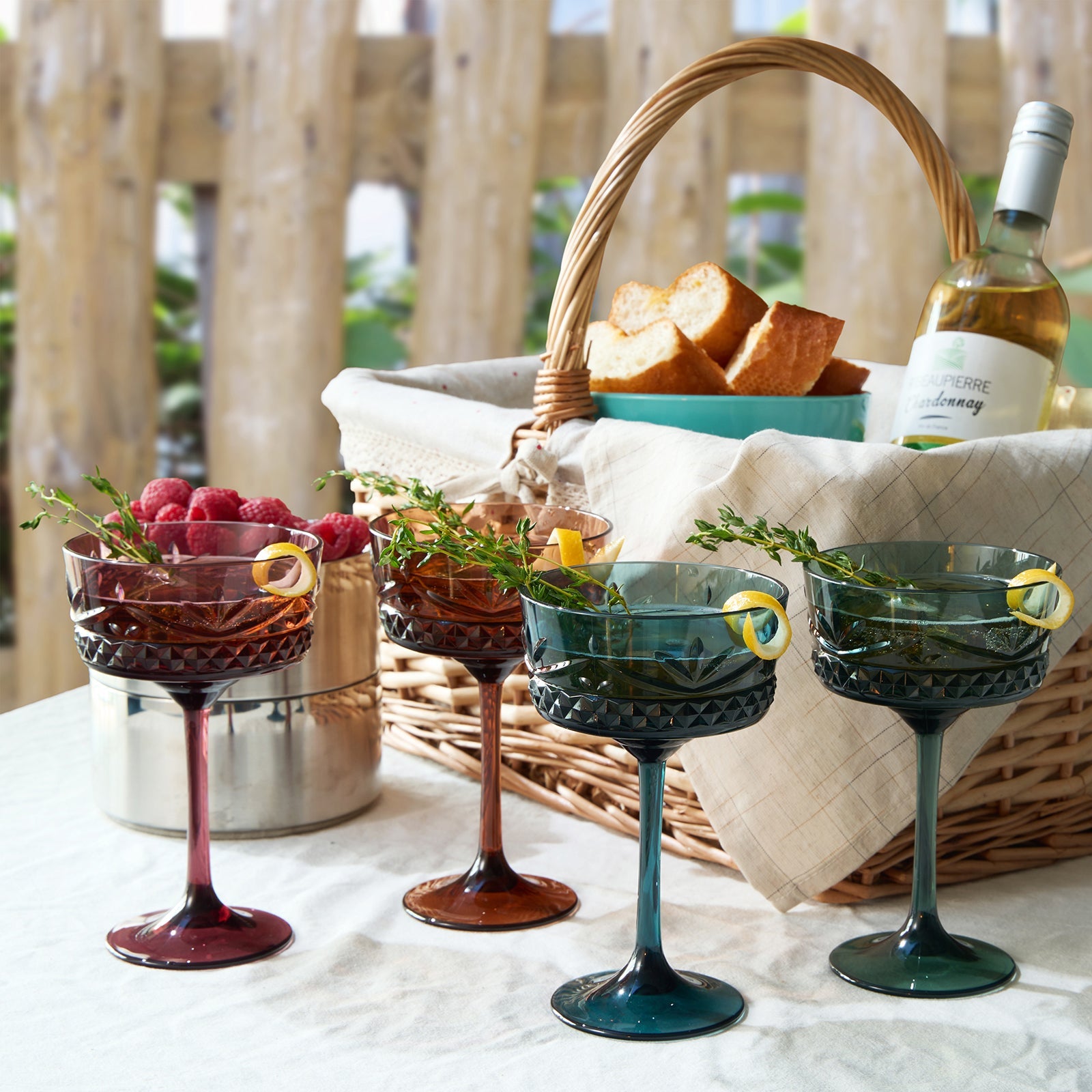 TEEK - Onix Acrylic Crystal Champagne Coupe Cocktail Glassware Set HOME DECOR TEEK KS