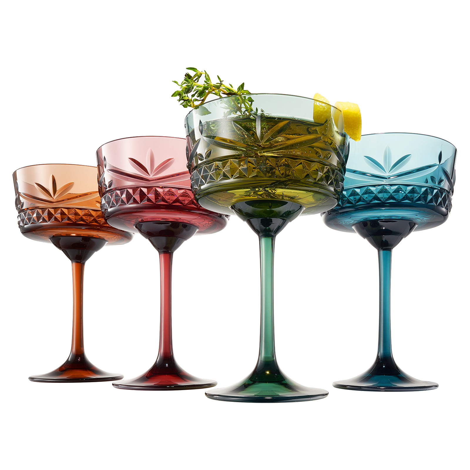 TEEK - Onix Acrylic Crystal Champagne Coupe Cocktail Glassware Set HOME DECOR TEEK KS