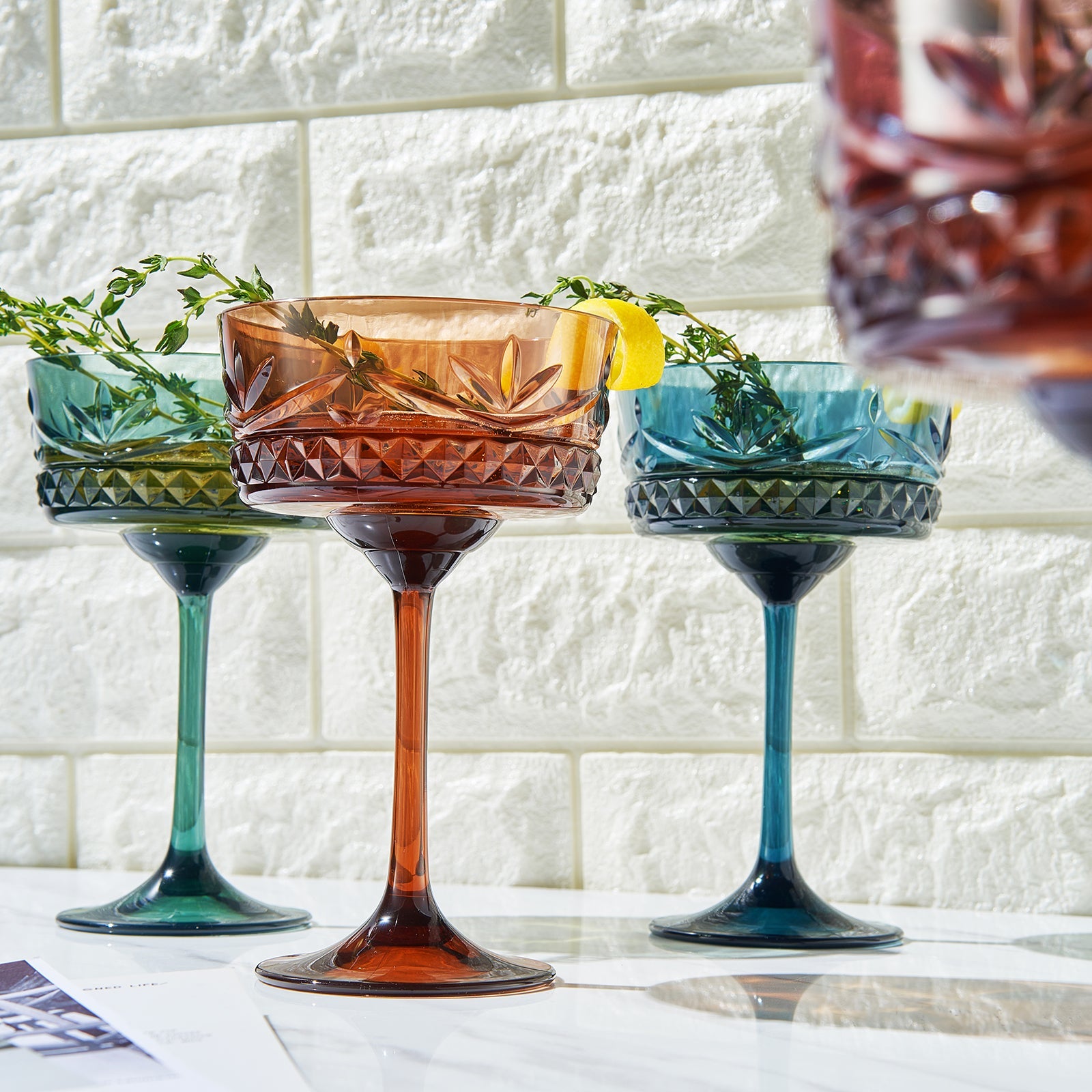 TEEK - Onix Acrylic Crystal Champagne Coupe Cocktail Glassware Set HOME DECOR TEEK KS