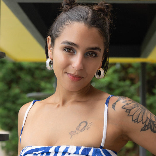 TEEK - Clear Diamond Cut Wide Lucite Hoop Earrings JEWELRY TEEK GNH