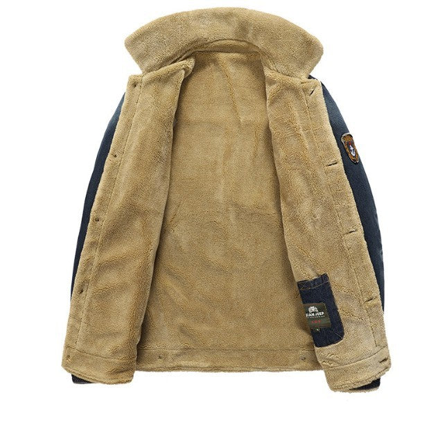 TEEK - Mens Black Denim Jean Inner Faux Fur Jacket JACKET TEEK 1TFY