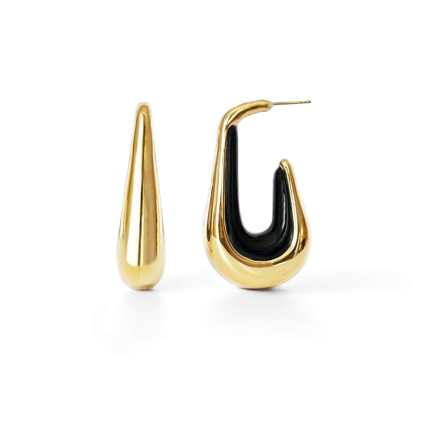 TEEK - Drop Hoop Earrings JEWELRY TEEK GNH BLACK