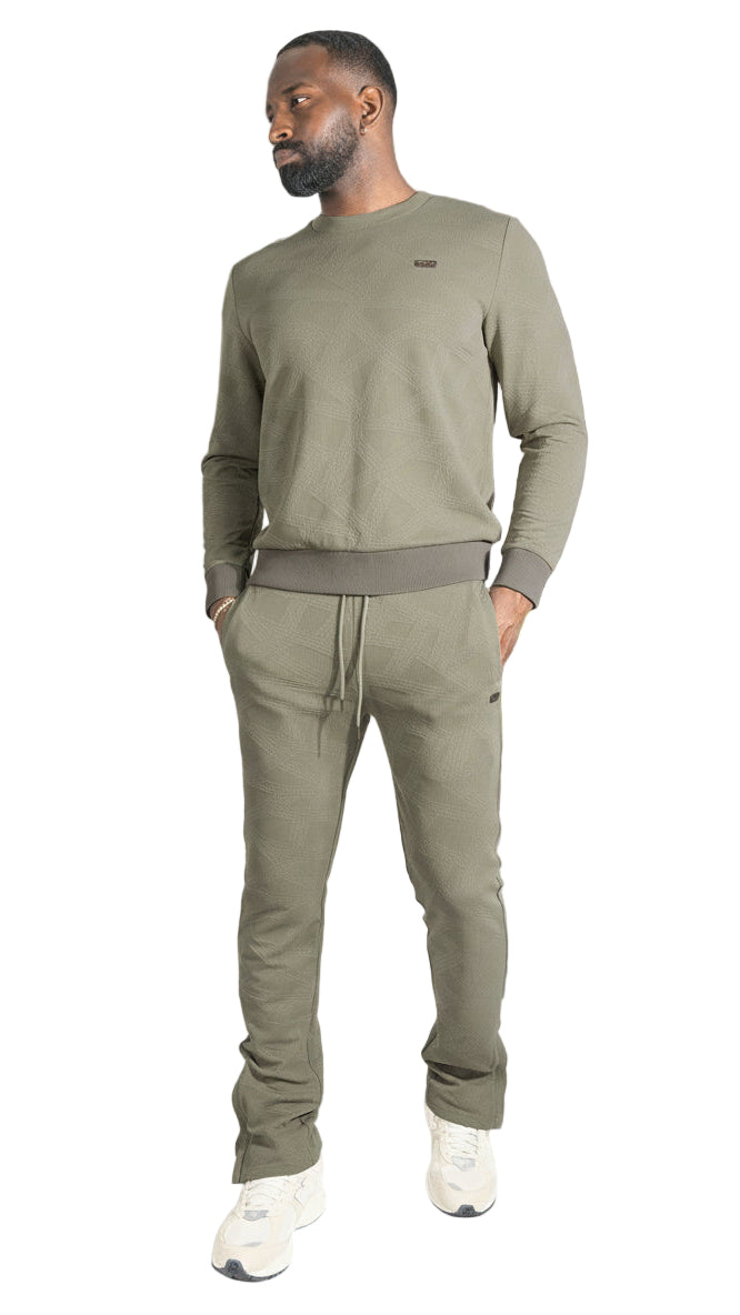 Set | M4247 Bernardi Crewneck Set - Taupe SET TEEK MJ