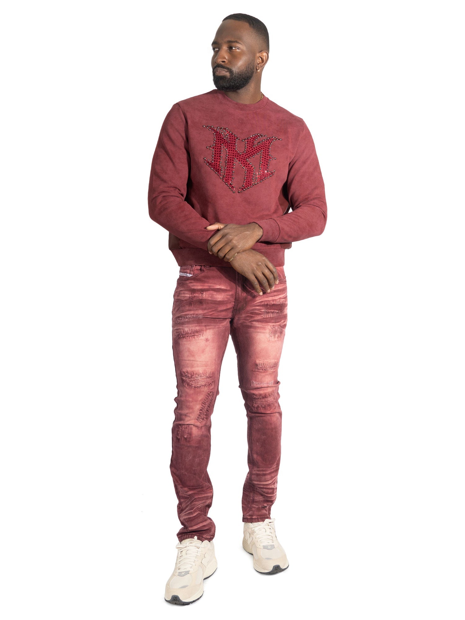 Pants | M1975 Lorenzo Jeans - Burgundy Jeans Makobi Jeans USA