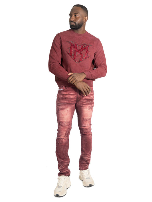 Pants | M1975 Lorenzo Jeans - Burgundy Jeans Makobi Jeans USA