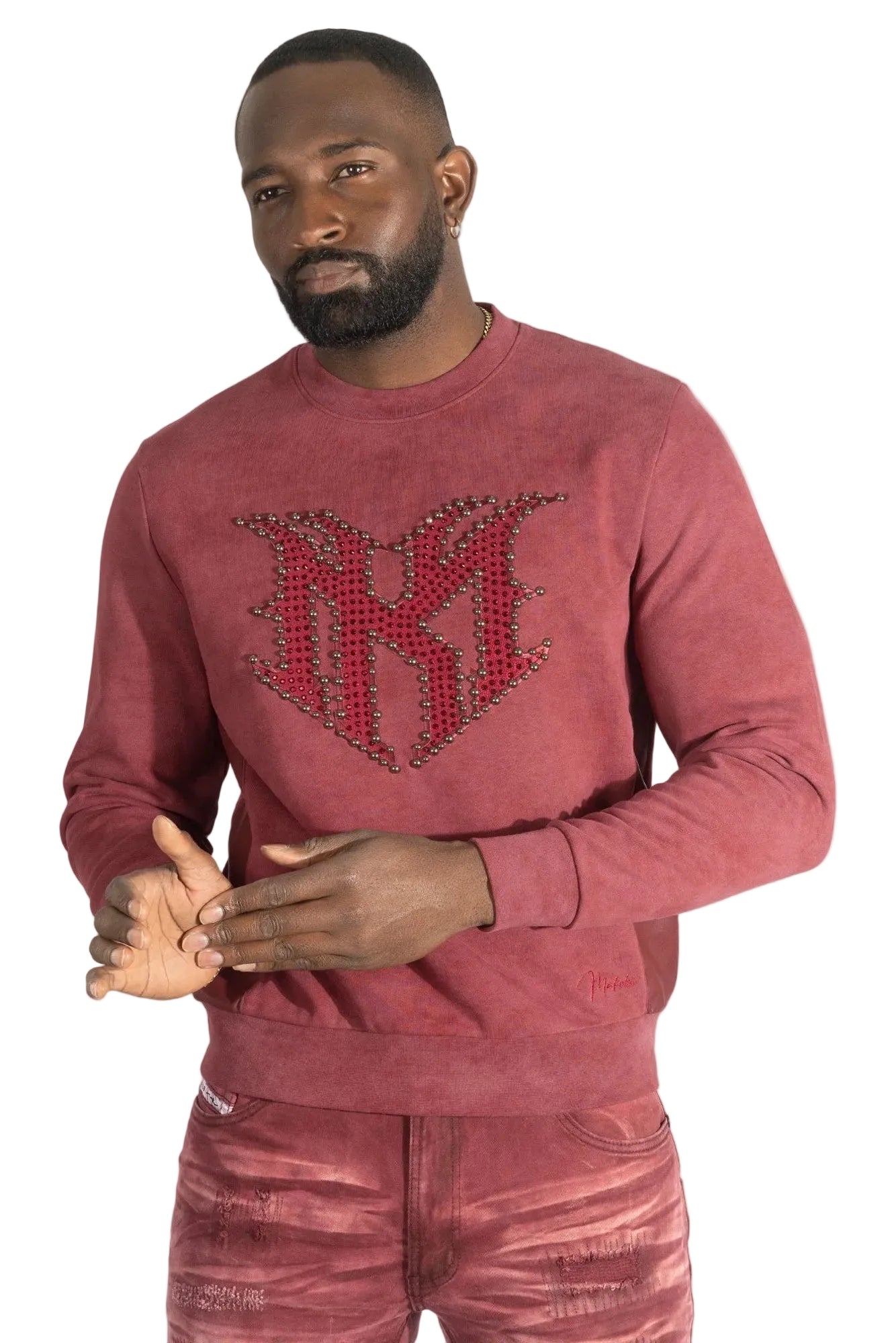 TEEK - Sweatshirt | M4241 Lorenzino Crewneck - Burgundy TOPS TEEK MJ