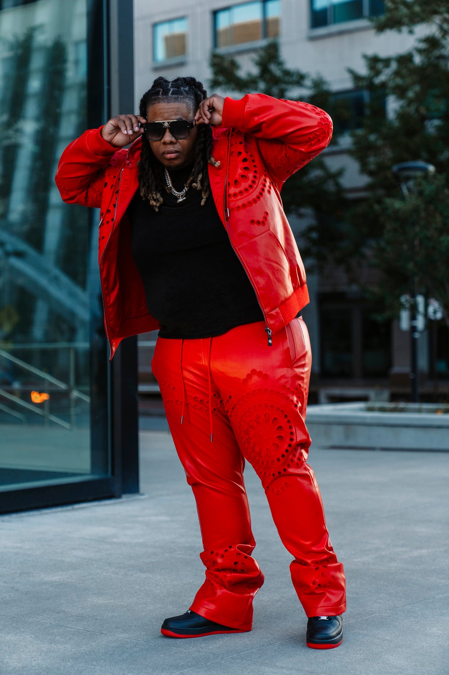 TEEK - F5760 Cashay Vegan Leather Vegan Set - Red SET TEEK MJ