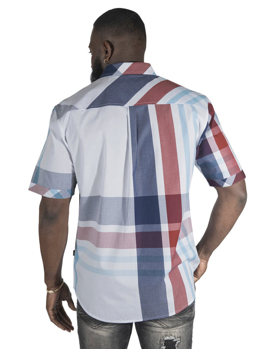 TEEK - V842 Robert Plaid Button-Down Shirt - Navy TOPS TEEK MJ