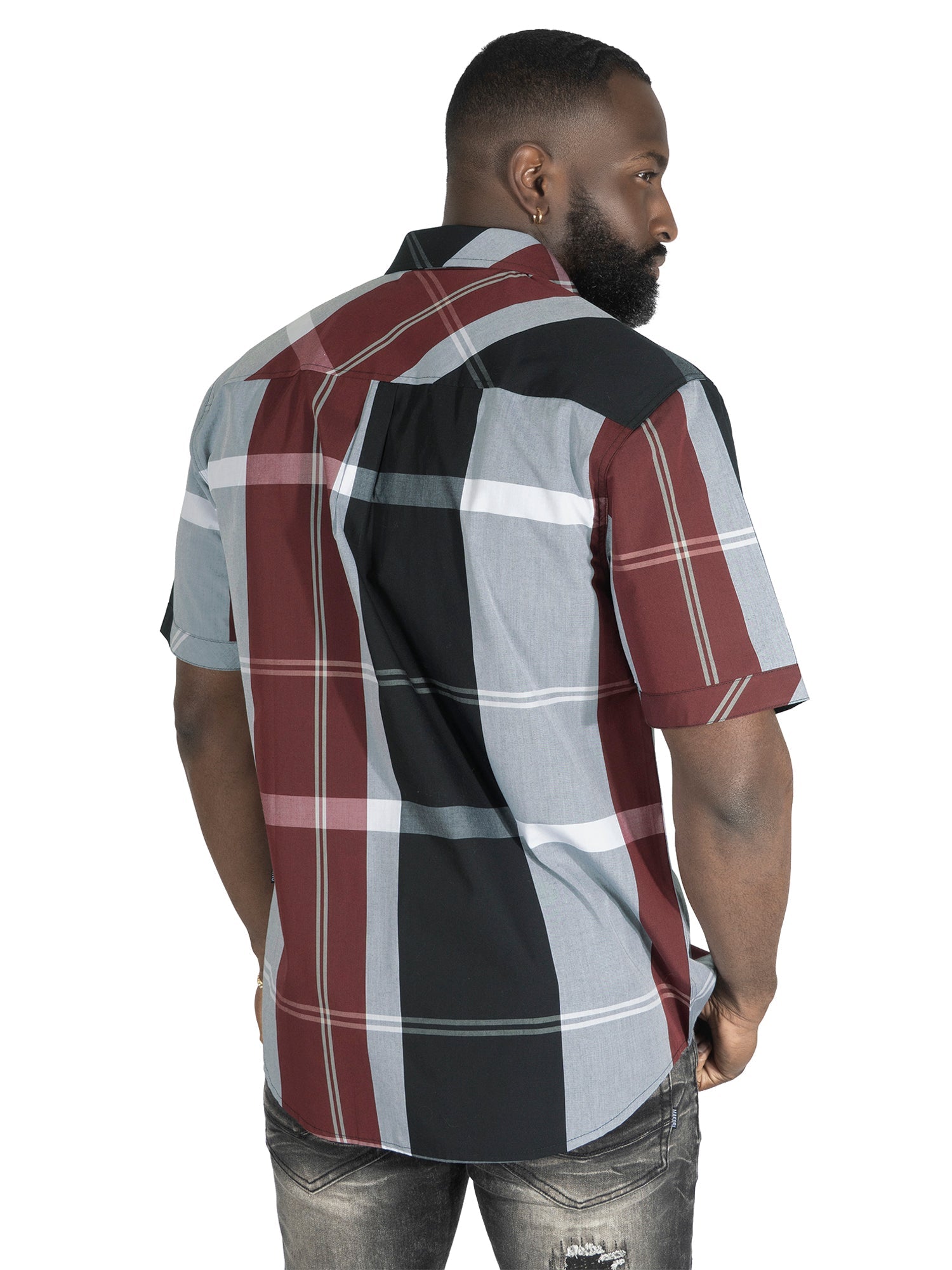 TEEK - V829 Colton Plaid Shirt - Burgundy TOPS TEEK MJ
