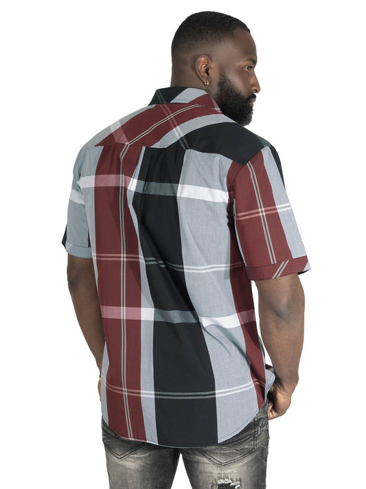 TEEK - V829 Colton Plaid Shirt - Burgundy TOPS TEEK MJ