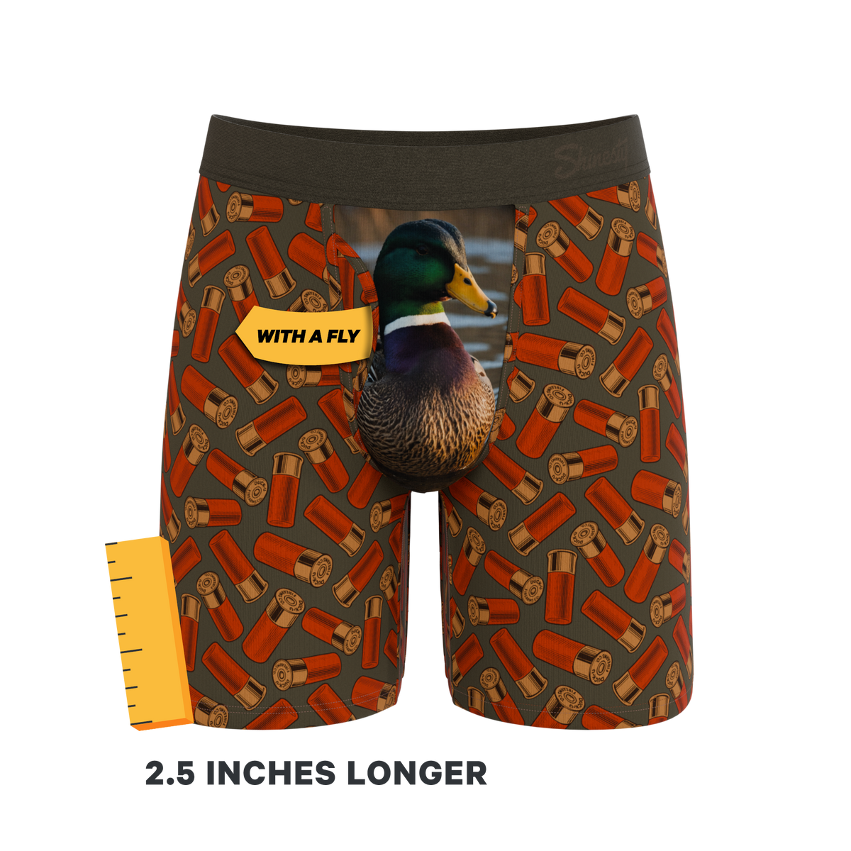 The Duck & Cover | Mallard Ball Hammock® Boxer - Long Leg Boxers - Long - Fly Shinesty