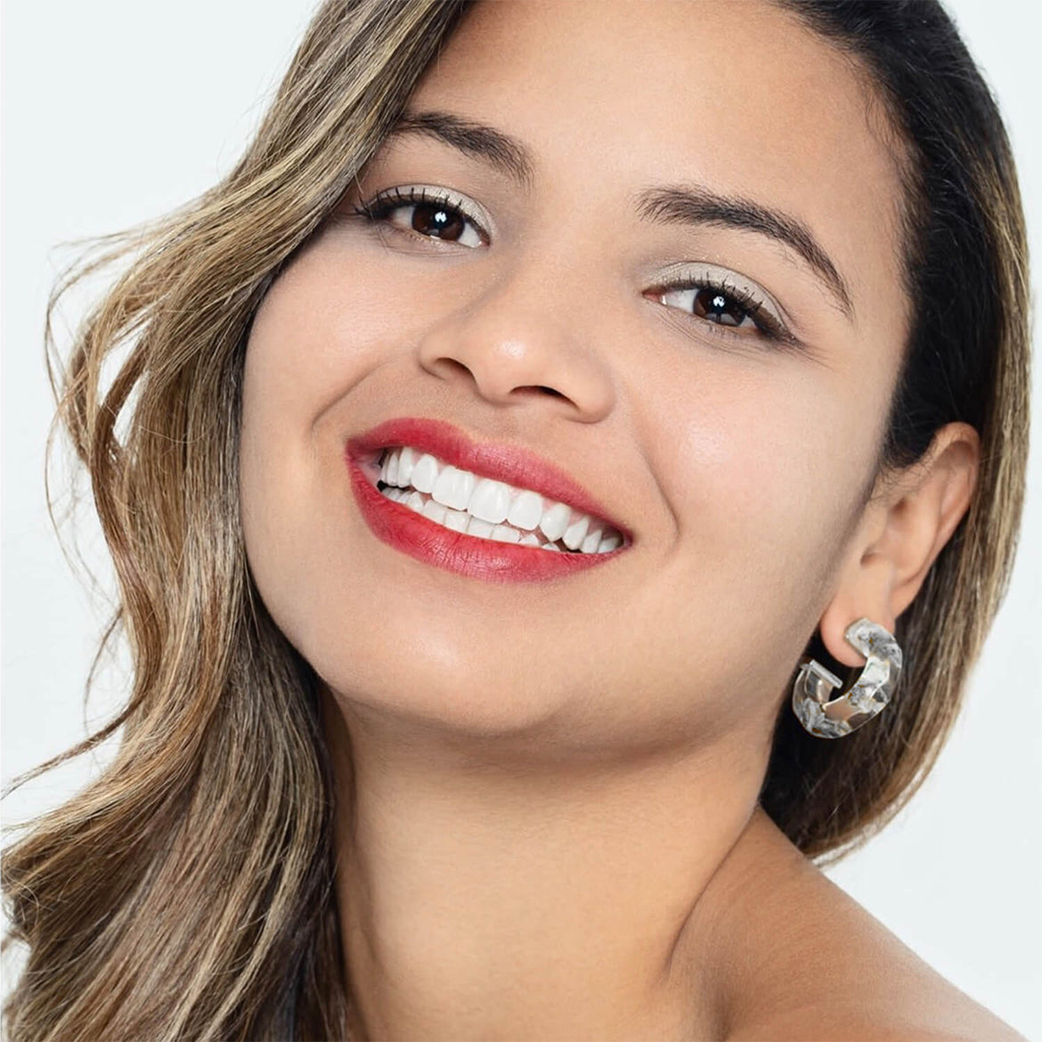 TEEK - Faceted Lucite Huggie Hoop Earrings JEWELRY TEEK GNH