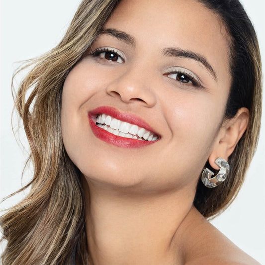 TEEK - Faceted Lucite Huggie Hoop Earrings JEWELRY TEEK GNH