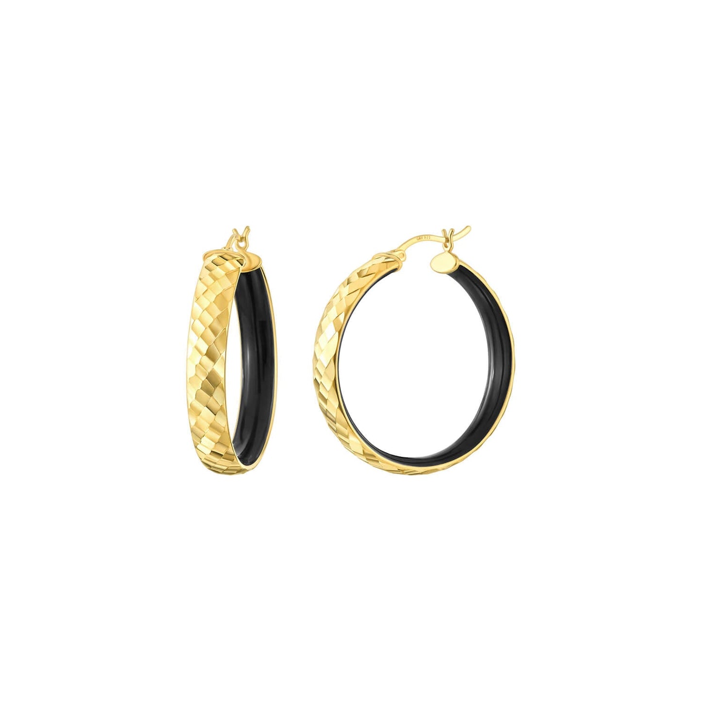 TEEK - Enamel Hammered Hoop Earrings JEWELRY TEEK GNH BLACK