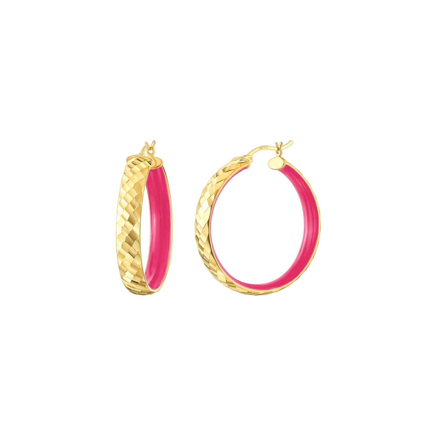 TEEK - Enamel Hammered Hoop Earrings JEWELRY TEEK GNH PINK PEACOCK