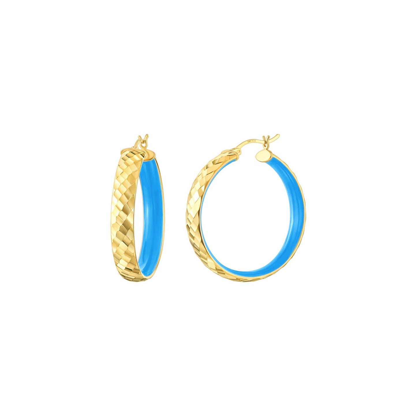 TEEK - Enamel Hammered Hoop Earrings JEWELRY TEEK GNH TURQUOISE