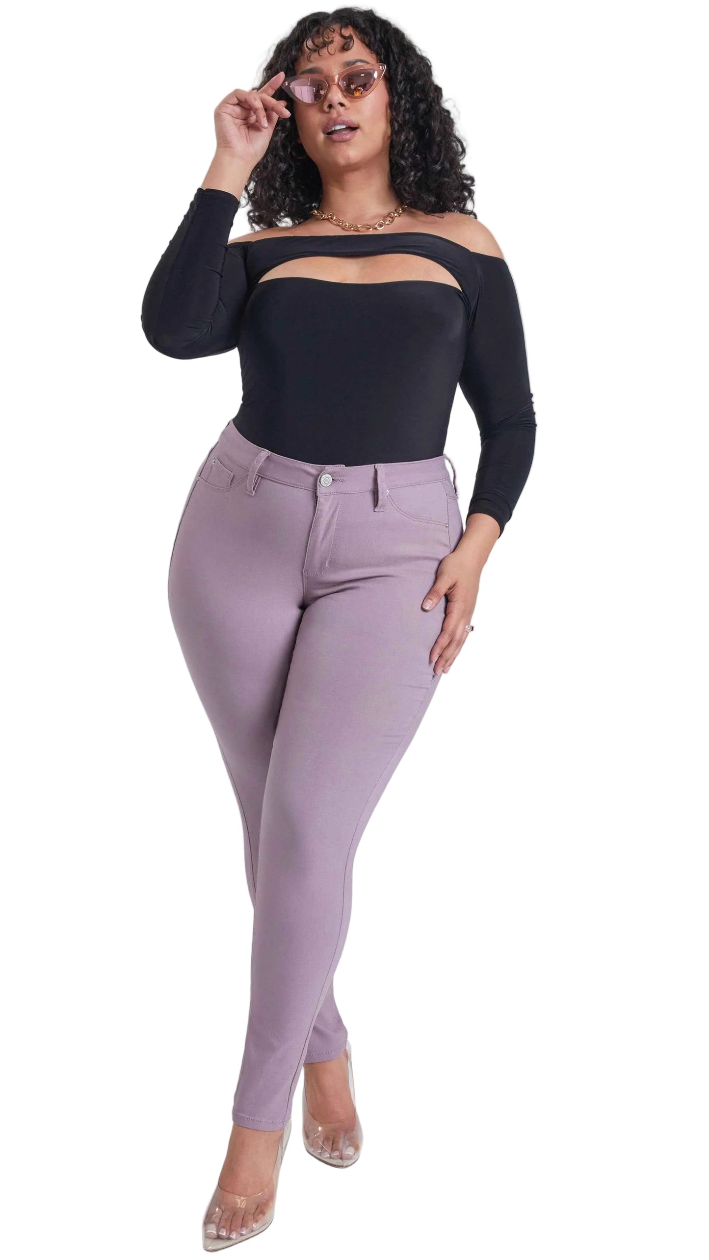 TEEK - Womens Plus Hyperstretch Skinny Pants JEANS TEEK YMJ Orchid 1X