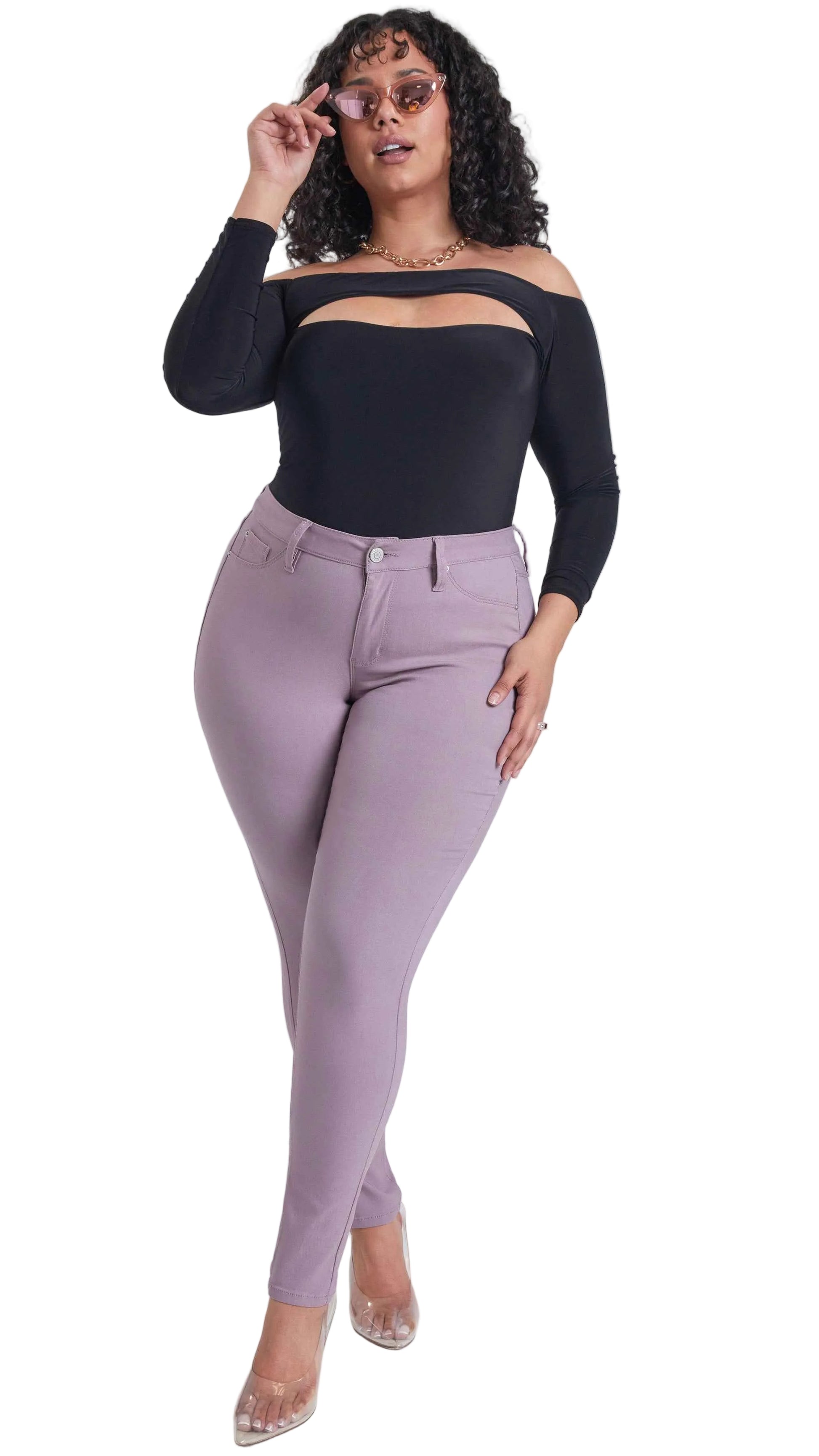 TEEK - Womens Plus Hyperstretch Skinny Pants JEANS TEEK YMJ Orchid 1X