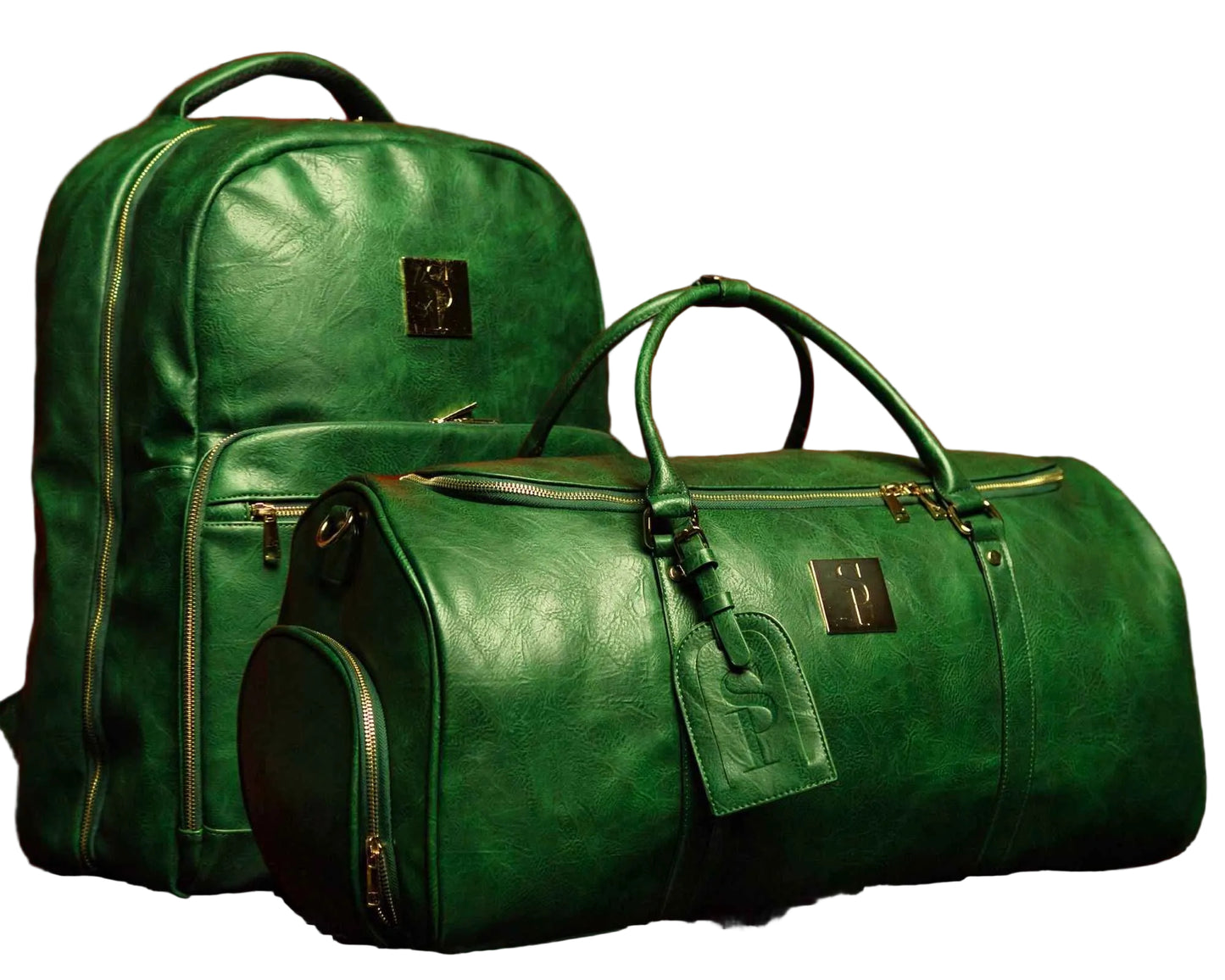 TEEK - Emerald Green Leather 2 Bag Set (Commuter Backpack and Duffle) BAG TEEK SP