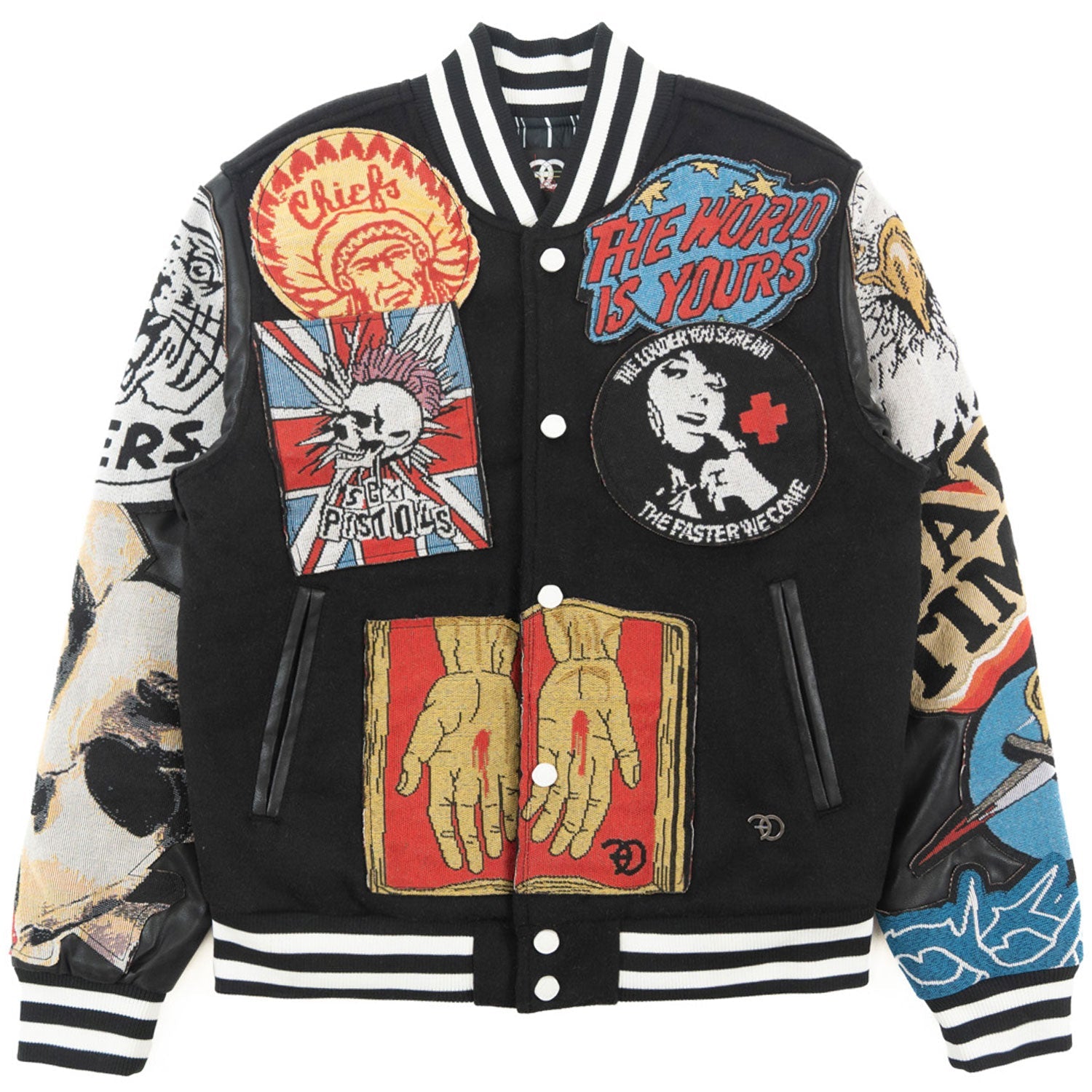 TEEK - F1005 Love Scars Varsity Jacket - Black JACKET TEEK MJ S BLACK