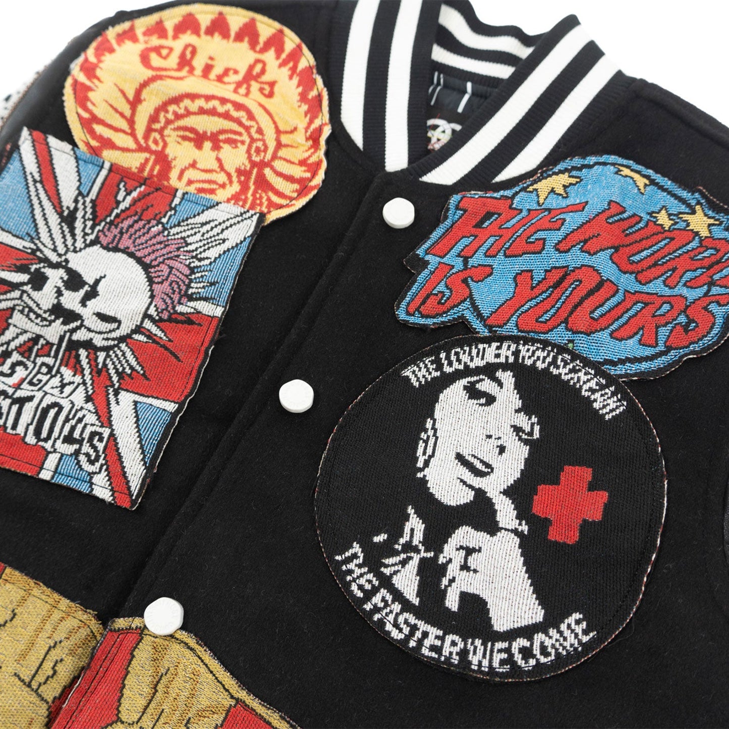 TEEK - F1005 Love Scars Varsity Jacket - Black JACKET TEEK MJ