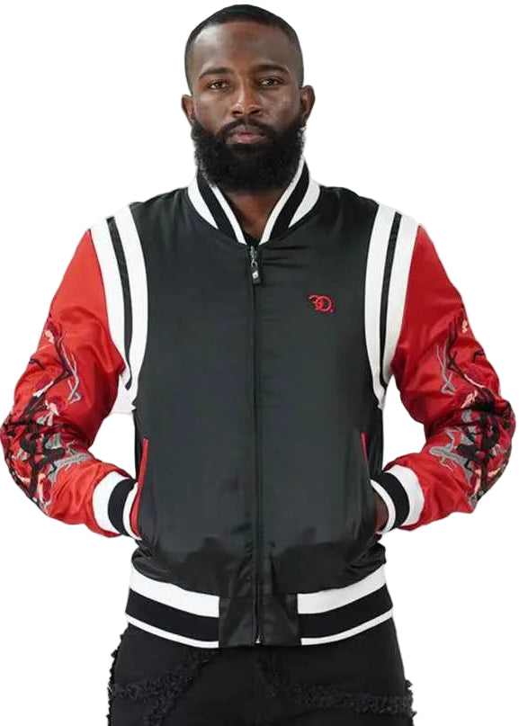 TEEK - F1025 Lotus Reversible Souvenir Jacket - Black/Red JACKET Mj