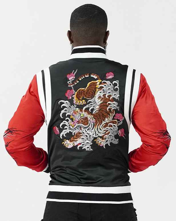 TEEK - F1025 Lotus Reversible Souvenir Jacket - Black/Red JACKET Mj