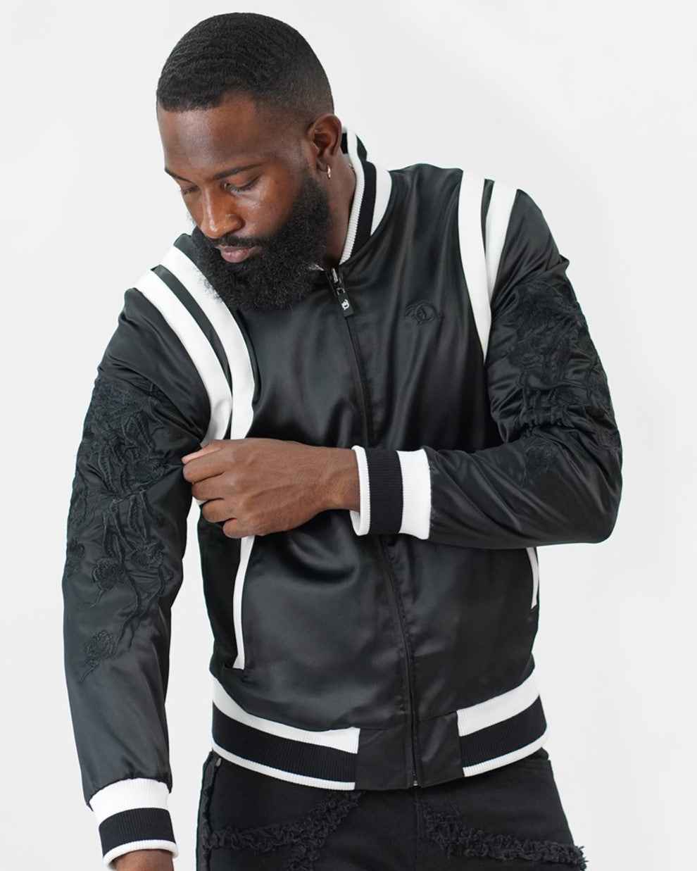 TEEK - F1025 Lotus Reversible Souvenir Jacket - Black/Red JACKET Mj