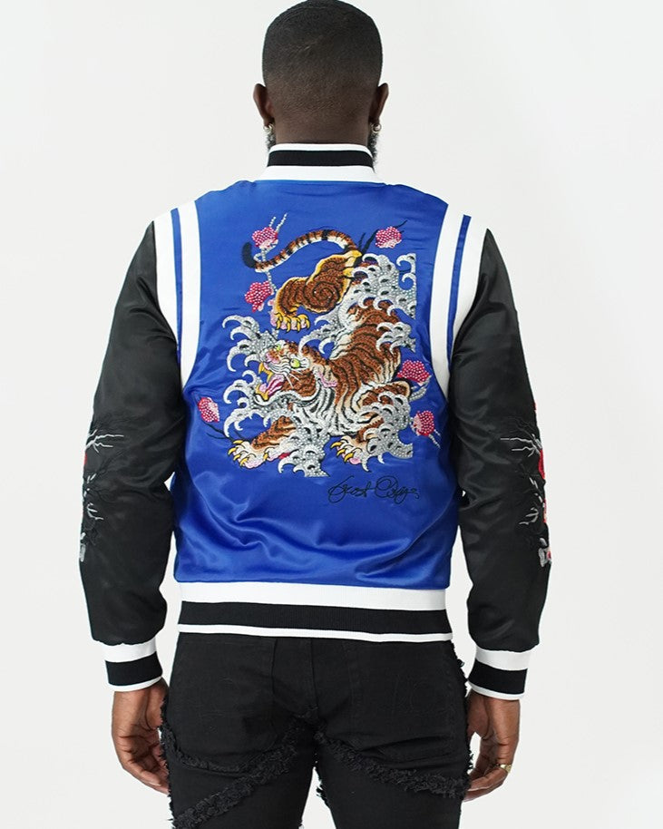 TEEK - F1025 Lotus Reversible Souvenir Jacket - Royal/Black JACKET TEEK MJ