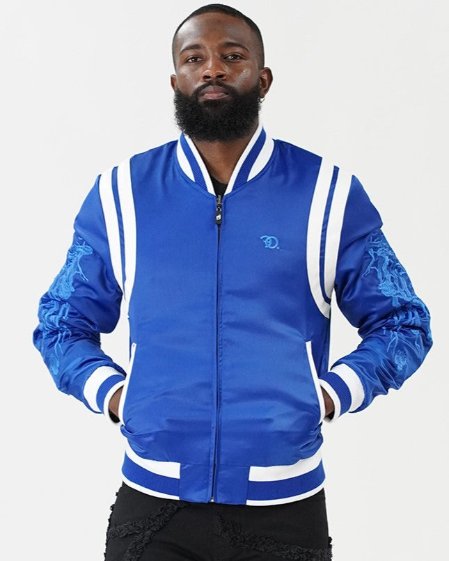 TEEK - F1025 Lotus Reversible Souvenir Jacket - Royal/Black JACKET TEEK MJ