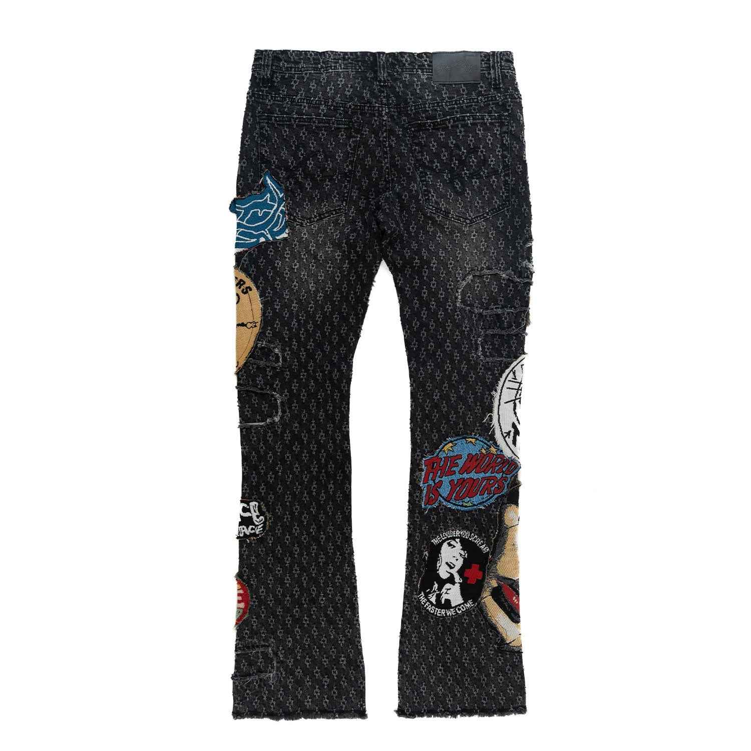 F1945 Brave Heart Stacked Jeans- Black Jeans Makobi Jeans USA