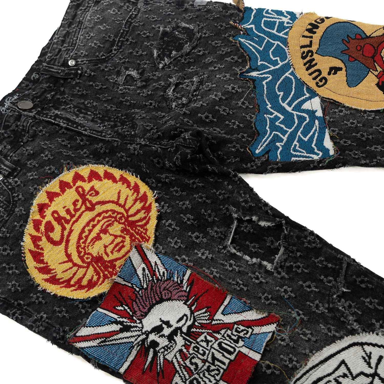 F1945 Brave Heart Stacked Jeans- Black Jeans Makobi Jeans USA