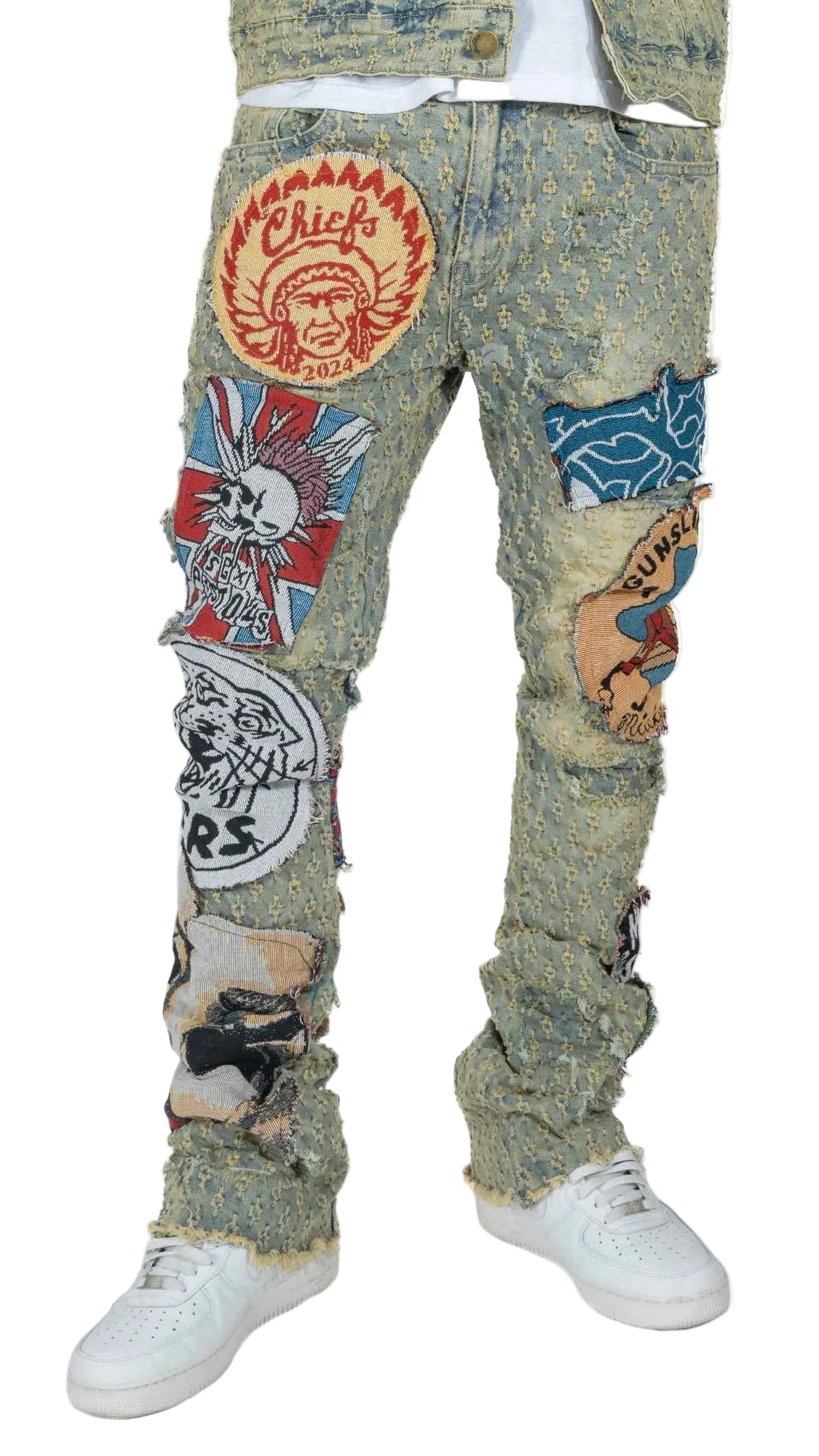 F1945 Brave Heart Stacked Jeans- Dirt Jeans Makobi Jeans USA