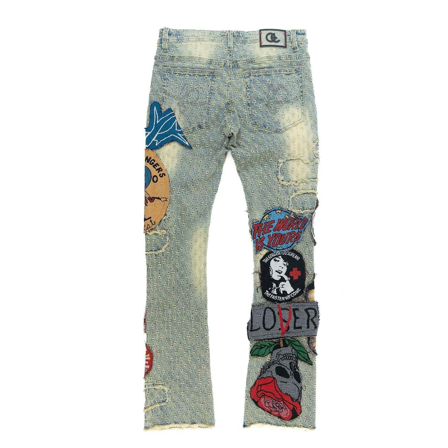 F1945 Brave Heart Stacked Jeans- Dirt Jeans Makobi Jeans USA