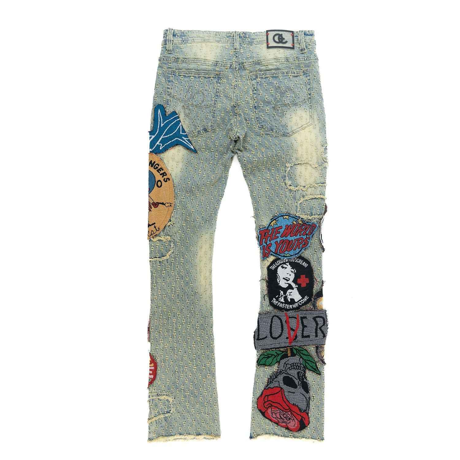 F1945 Brave Heart Stacked Jeans- Dirt Jeans Makobi Jeans USA