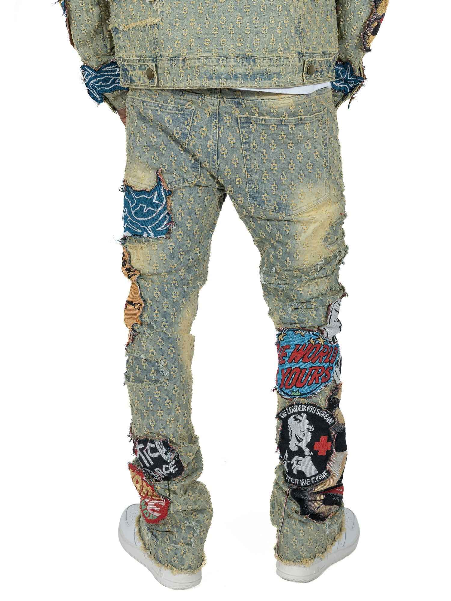 F1945 Brave Heart Stacked Jeans- Dirt Jeans Makobi Jeans USA