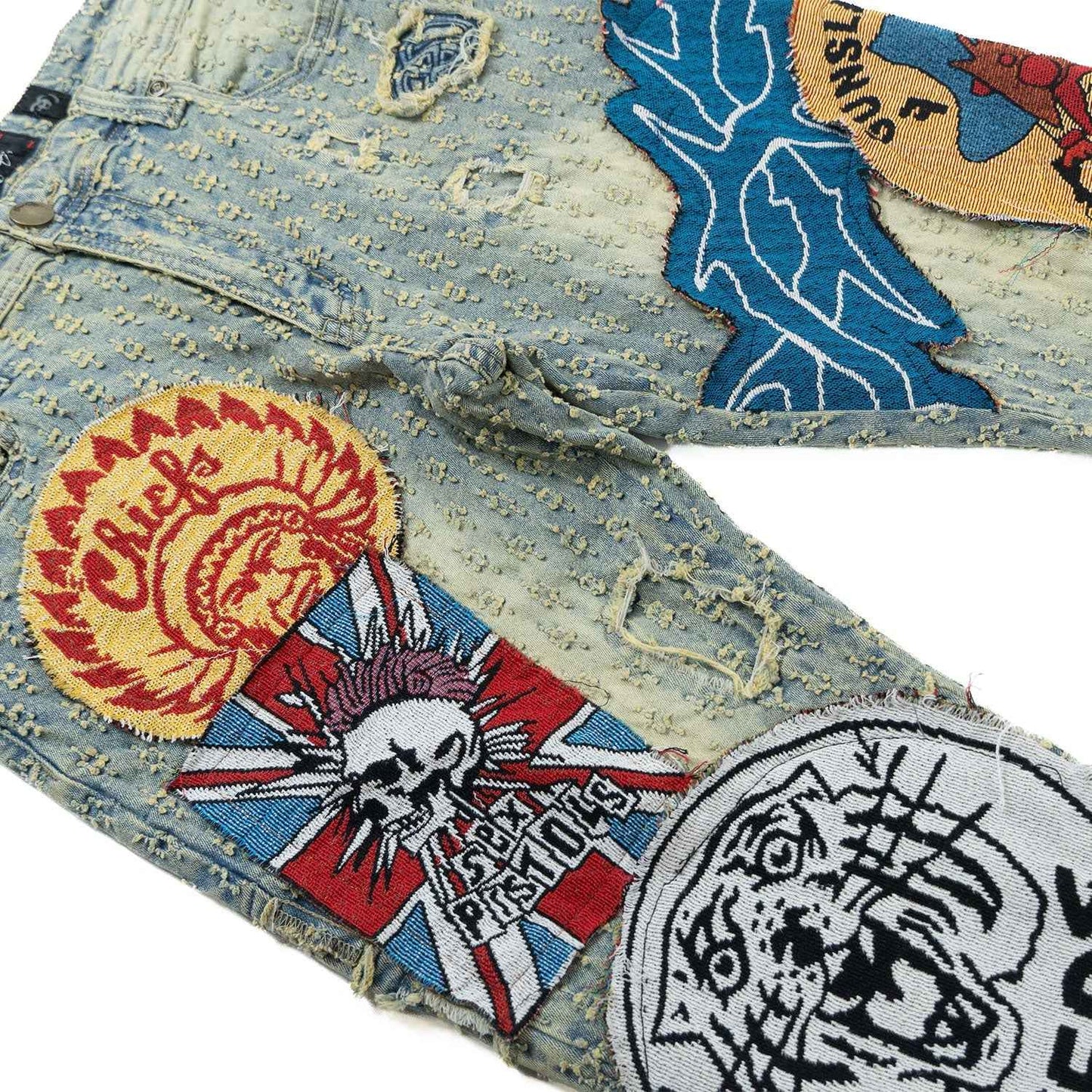 F1945 Brave Heart Stacked Jeans- Dirt Jeans Makobi Jeans USA