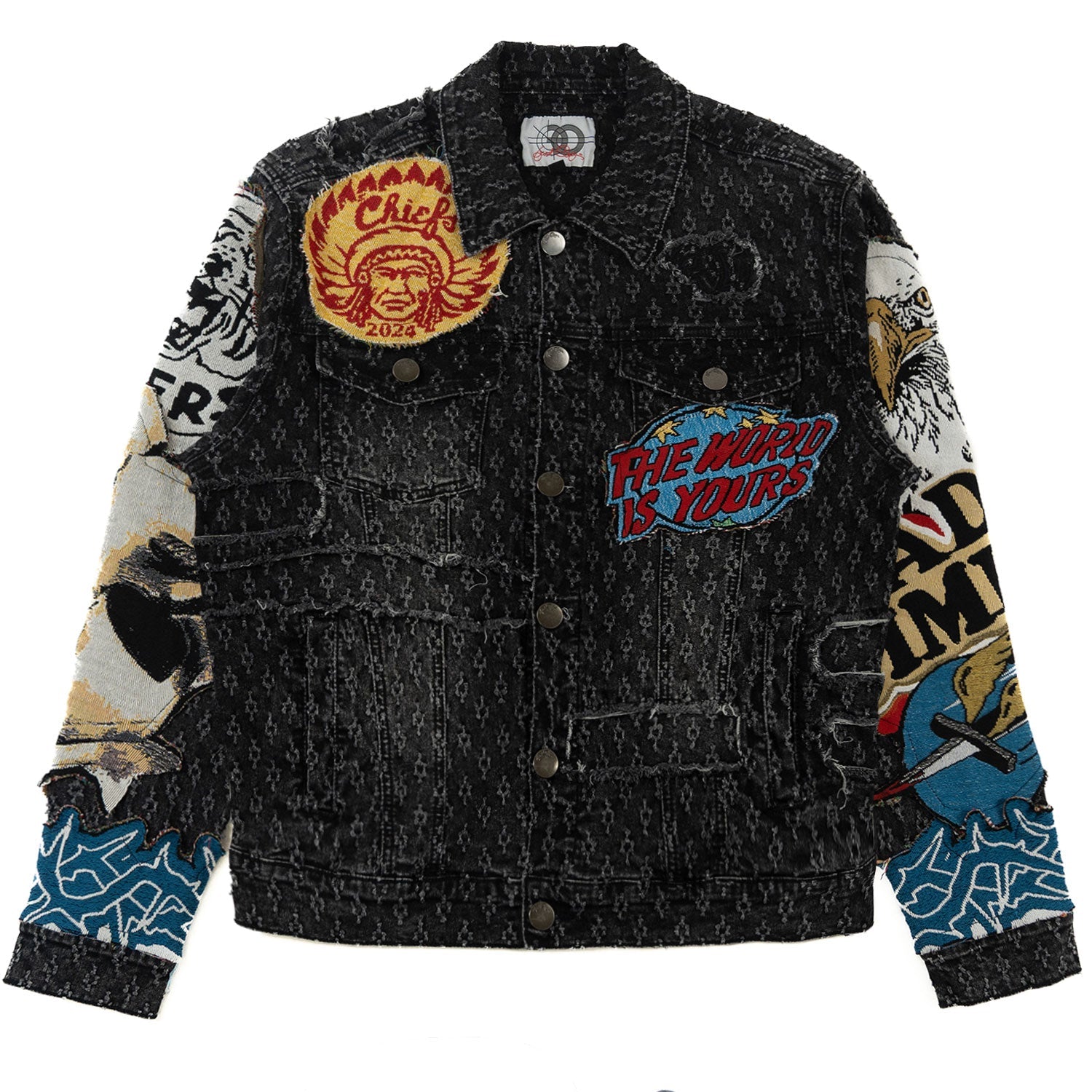 TEEK - F1055 Brave Heart Denim Jacket - Black JACKET TEEK MJ S BLACK