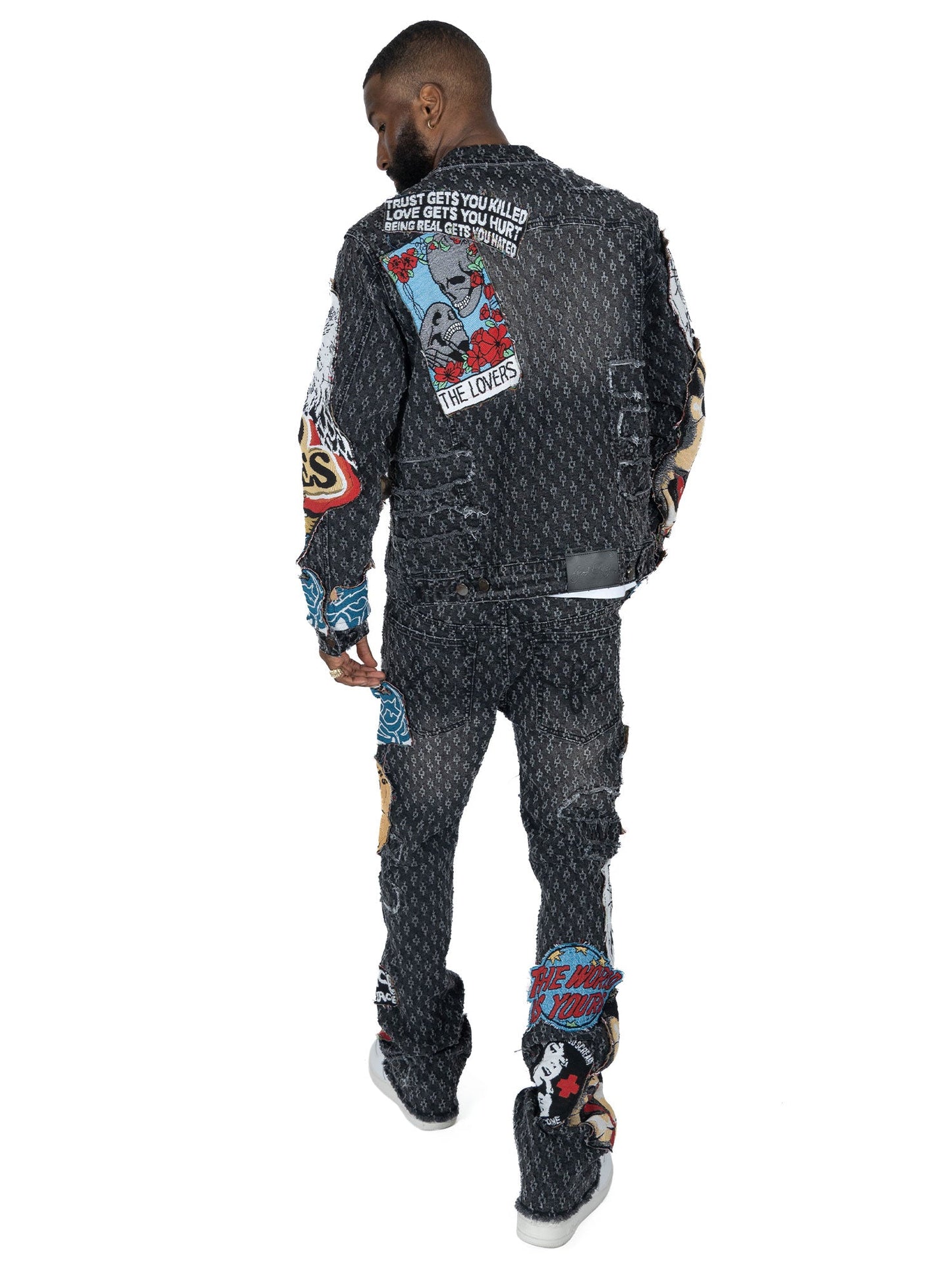 TEEK - F1055 Brave Heart Denim Jacket - Black JACKET TEEK MJ