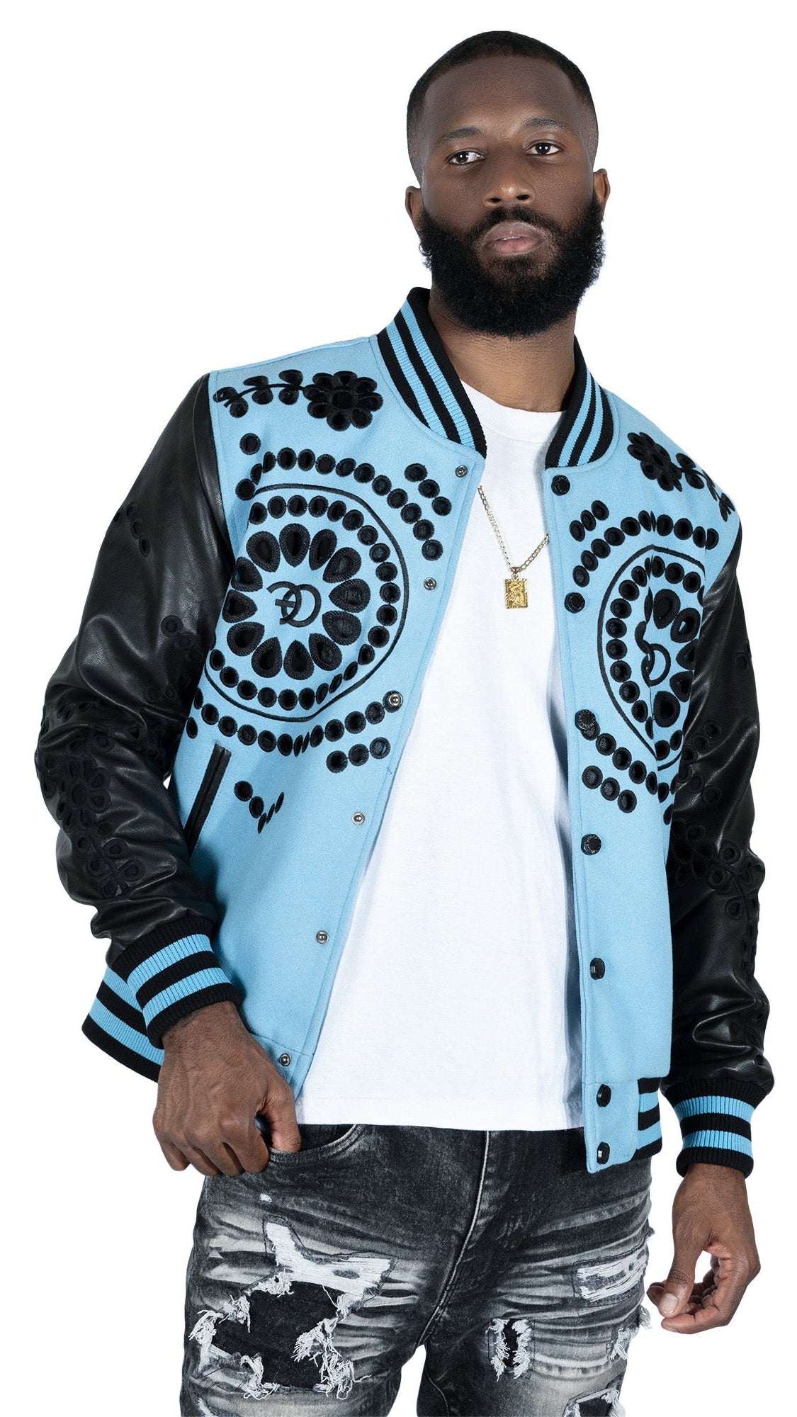 TEEK - F1060 Cashay Wool Varsity Jacket - Blue JACKET TEEK MJ