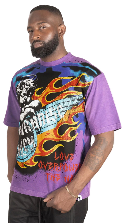 Tee | F169 Fake Love - Purple T-shirt Makobi Jeans USA