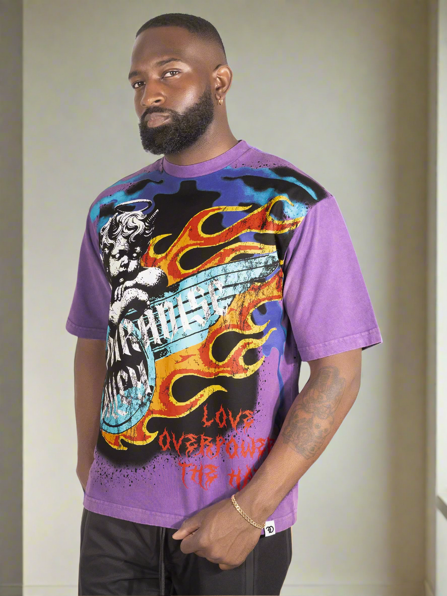 Tee | F169 Fake Love - Purple T-shirt Makobi Jeans USA