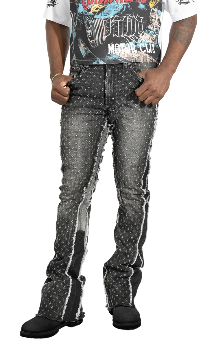 Pants | F1702 Phalon Stacked Jeans - Black Pants Makobi Jeans USA