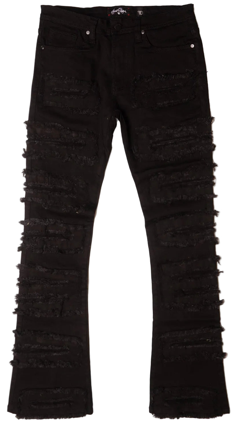 F1732 Cashay Stacked Jeans - Black Jeans Makobi Jeans USA