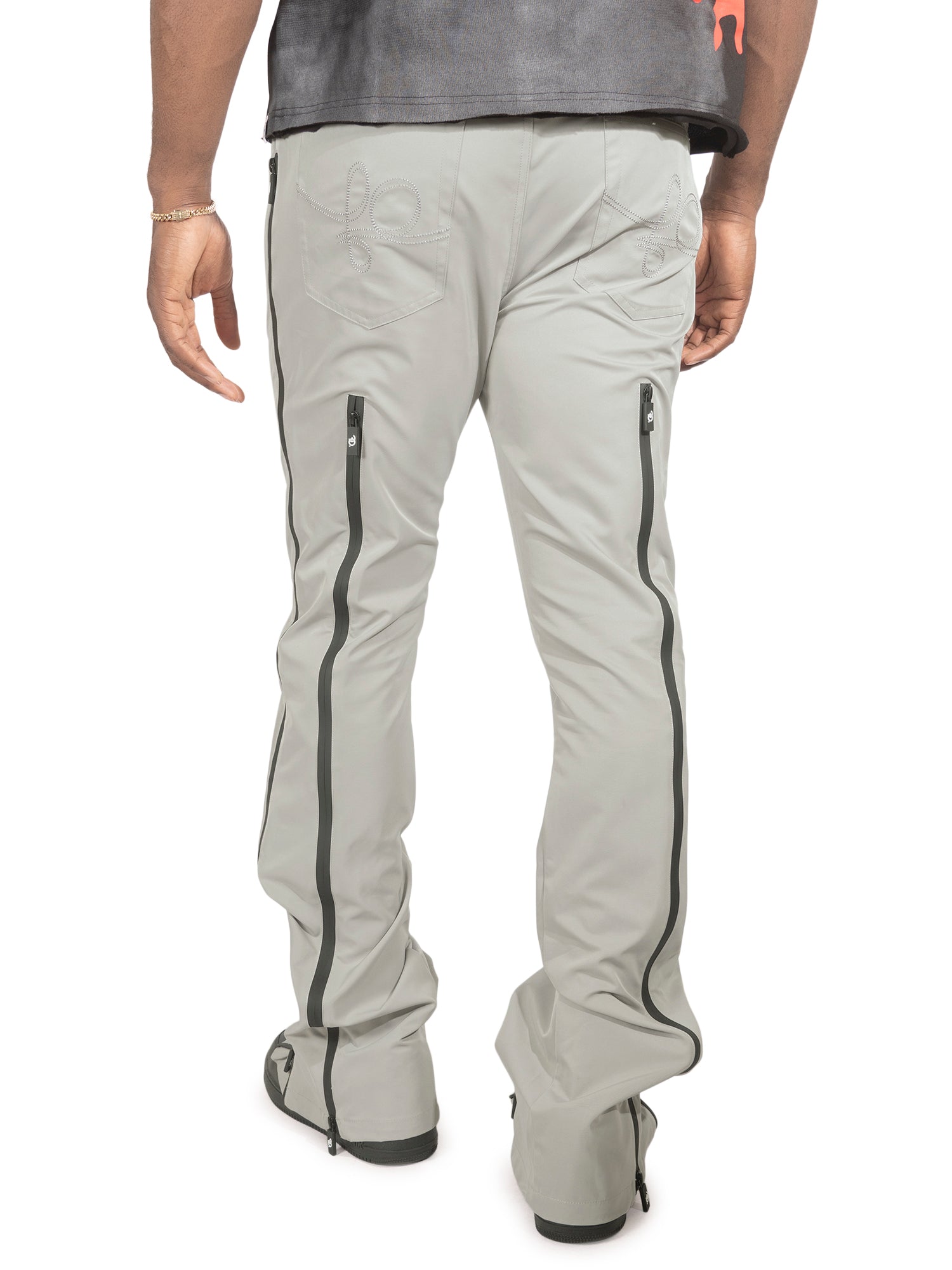 TEEK - Pants | F1736 Zerelly Nylon Stacked Pants - Gray PANTS TEEK MJ