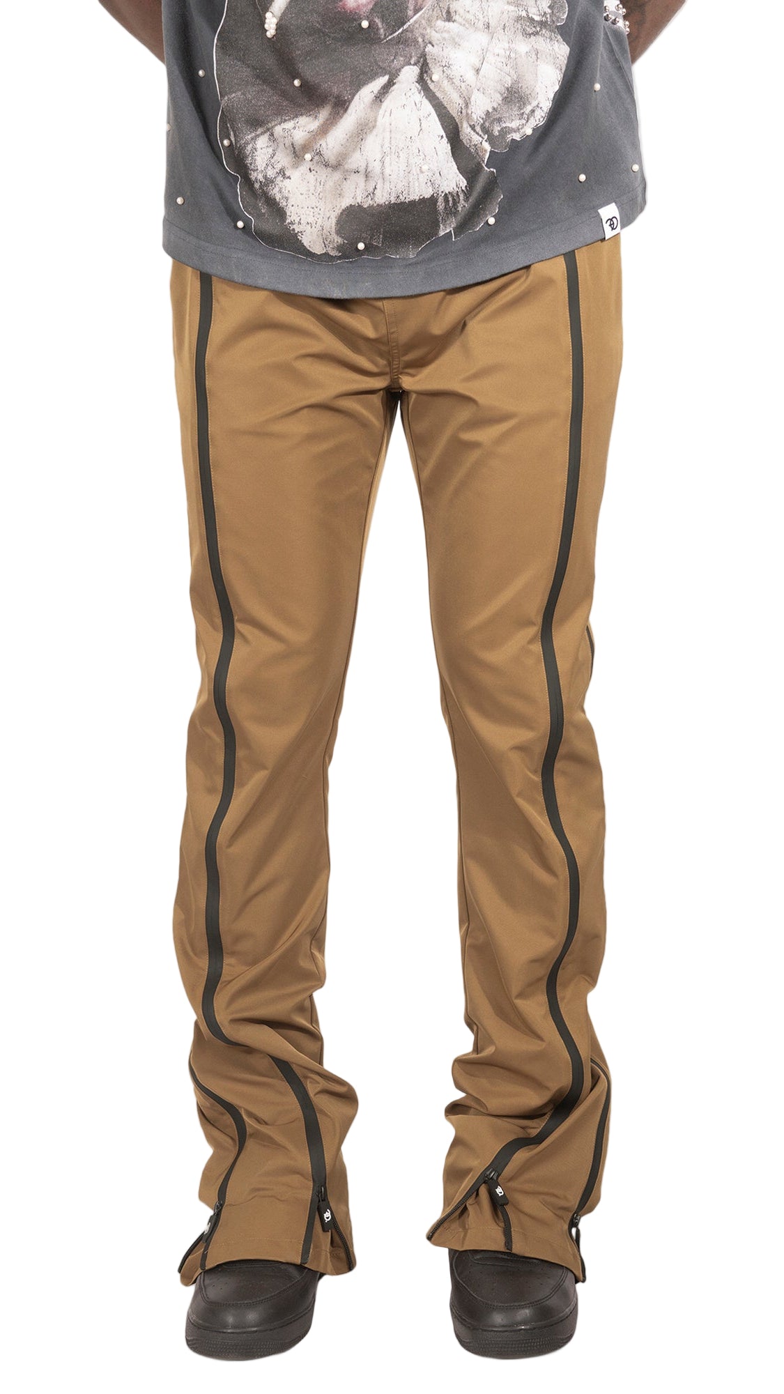 TEEK - Pants | F1736 Zerelly Nylon Stacked Pants - Mocha PANTS TEEK MJ MOCHA S
