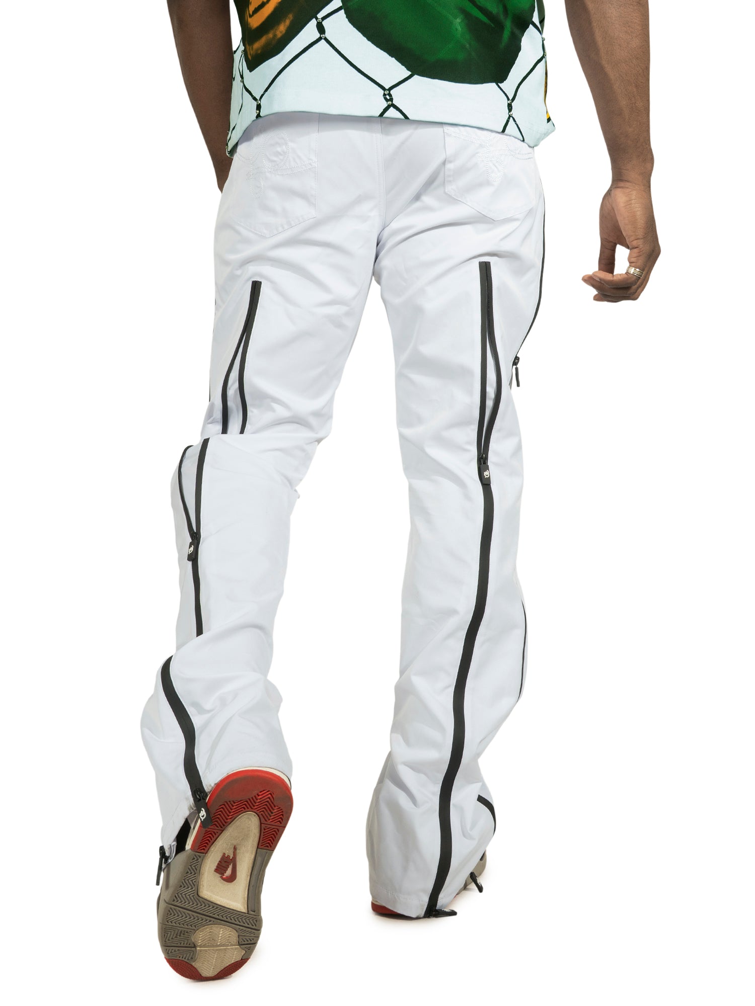 TEEK - Pants | F1736 Zerelly Nylon Stacked Pants - White PANTS TEEK MJ