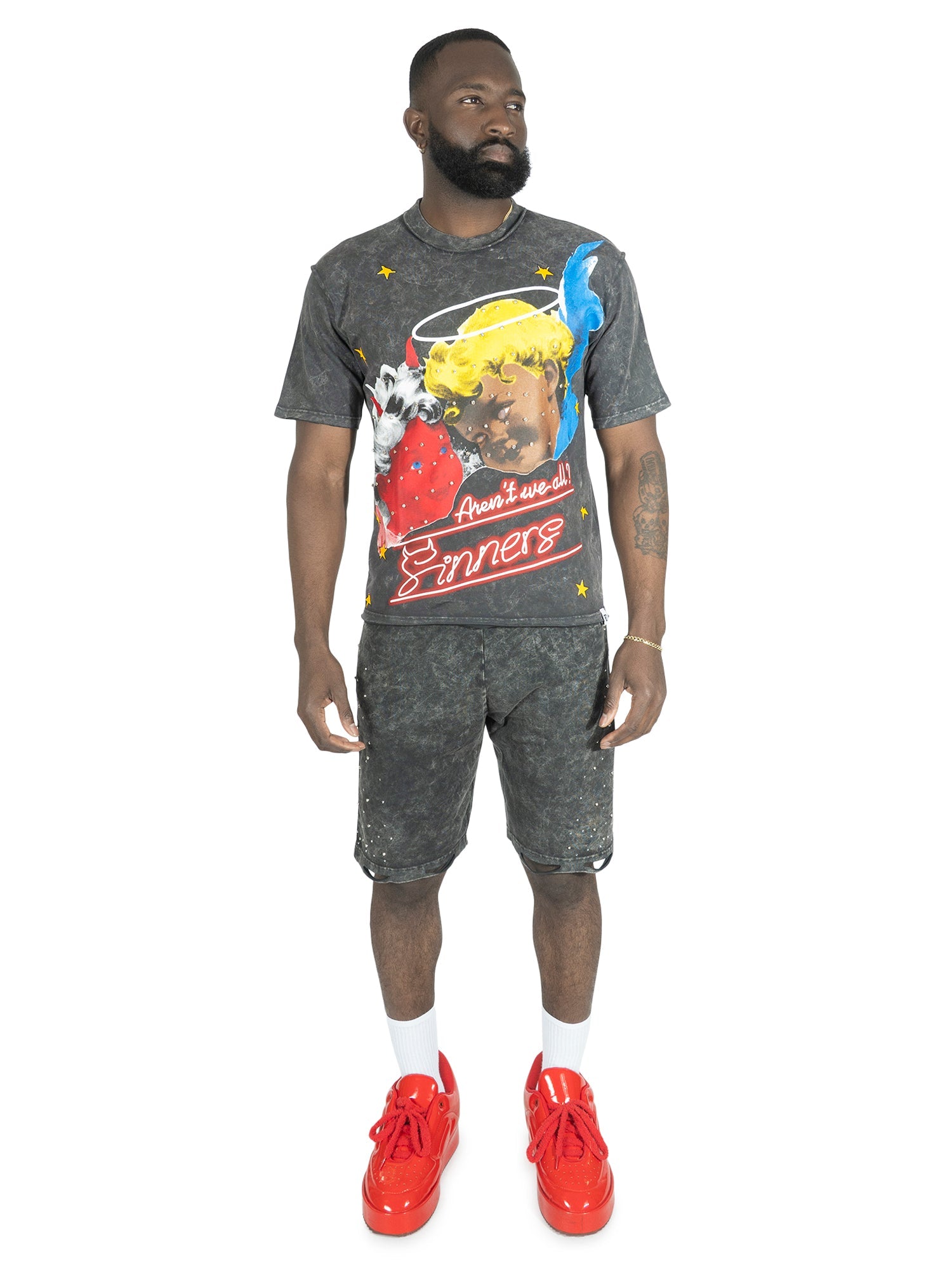 F173 Sinners Boxed Tee - Black T-shirt Makobi Jeans USA